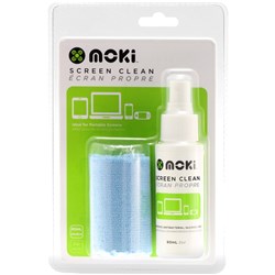 MOKI SCREEN CLEAN 60ML SPRAY With 20x28cm Microfibre Cloth