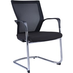 FNX MEETING CHAIR MESH BACK WMCC Black Padded Fabric Seat Stylish design visitor chair