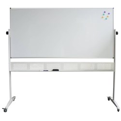 FNX MOBILE WHITEBOARD Double Sided 1800 x 900mm Castors On Stand