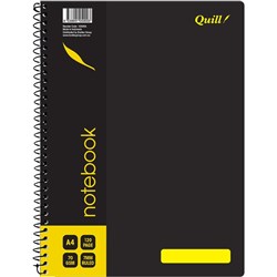 QUILL NOTEBOOK RULED A4 7mm 70gsm 120 Pages Poly Black 10595A
