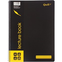 Quill Lecture Book 140 Page 70gsm A4 8mm Rule Black