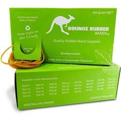 BOUNCE RUBBER BANDS Assorted Sizes Box 100gm