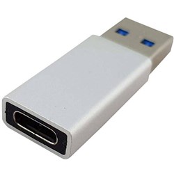 Shintaro USB-A Male to USB-C Female Adaptor Silver 28SH-ADUSBAUSBC