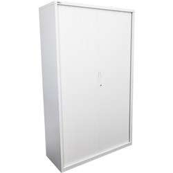 FNX GO TAMBOUR DOOR CUPBOARD With 5 Shelves White 1200W x 473D x 1981mmH
