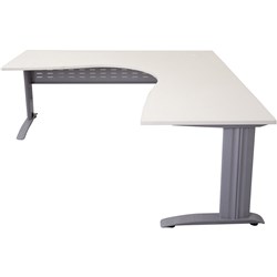 FNX RAPID SPAN CORNER WORKSTATION 1500/1500W x 700D x 730mmH White/Silver