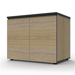 FNX INFINITY SWING CUPBOARD 2 Door 900W x 600D x 730mmH Oak With Black Edge