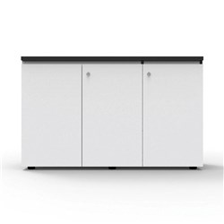 FNX ETERNITY CREDENZA 1200L x 450W x 730H 3 Swing Doors White