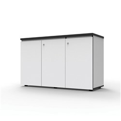 FNX ETERNITY CREDENZA 1500L x 450W x 730H 3 Swing Doors Natural White