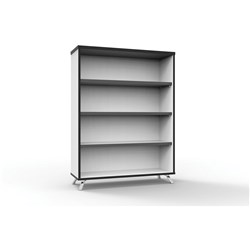 FNX BOOKCASE NATURAL WHITE 1200H x 900W x 315D Infinity Natural White With Chrome Legs