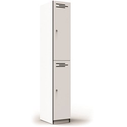 FNX INFINITY MELAMINE LOCKER 2 Door 305W x 455D x 1850mmH White with Black Edging