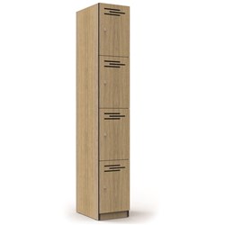 FNX INFINITY MELAMINE LOCKER 4 Door 305W x 455D x 1850mmH Oak with Black Edging