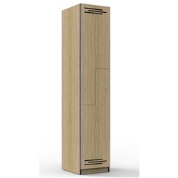 FNX MELAMINE LOCKER 2 Step Door 380W x 455D x 1850mmH Oak/Black Edging