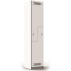 FNX MELAMINE LOCKER 2 Step Door 380W x 455D x 1850mmH White/Black Edging