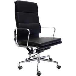 FNX PU900 EXECUTIVE CHAIR Chrome Base And Arms Padded PU High Back Black