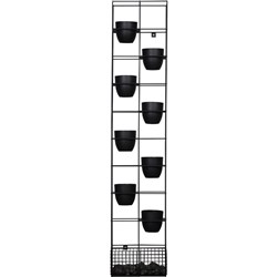 FNX RAPID BLOOM VERTICAL GARDEN 395Wx210Dx1940mmH Includes Pots And Stones Black