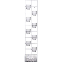 FNX RAPID BLOOM VERTICAL GARDEN 395Wx210Dx1940mmH Includes Pots And Stones White