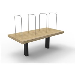 FNX DESK MOUNTED SHELF 600W x 300D x 450mmH Natural Oak Black Frame