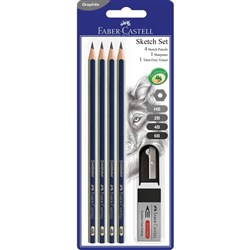 FABER CASTELL GRAPHITE SKETCH SET-4 Goldfaber Pencils
