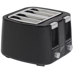 NERO 4 SLICE TOASTER BLACK 7 setting browning dial Reheat, defrost buttons