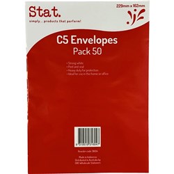 STAT PEEL AND SEAL ENVELOPE C5 Heavy Duty White Pack of 50