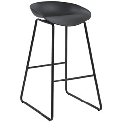 FNX ARIES BAR STOOL With Black Metal Frame And Polypropylene Black Shell Seat