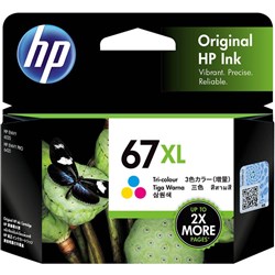 HP #67XL 3YM58AA INK CARTRIDGE High Yield Tri Colour