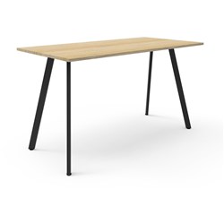 FNX ETERNITY HIGH BAR DESK 1800W x 750D x 1050mmH Oak Top Black Sprayed Legs