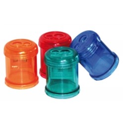 Stat Double Barrel Plastic Pencil Sharpener Asst Colours