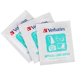 VERBATIM LENS CLEANING WIPES 25 PACK Individually wrapped