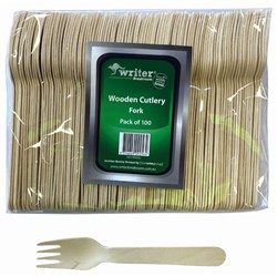 EARTH RECYCLABLE WOODEN FORKS 160mm Pack/100