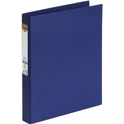 MARBIG PE LINEN BINDERS A4 2D Ring 25mm Blue #Discontinued