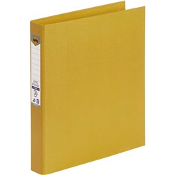 MARBIG PE LINEN BINDERS A4 2D Ring 25mm Yellow