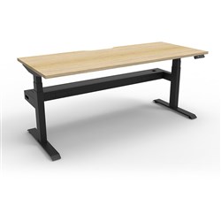BOOST+ SIT STAND DESK 1800W x 750D x 1270mmH Oak Top Black Frame With Cable Tray
