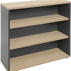 FNX RAPID WORKER BOOKCASE 2 Shelves 900W x 315D x 900mmH Oak/Ironstone