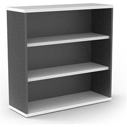 FNX RAPID WORKER BOOKCASE 2 Shelves 900W x 315D x 900mmH White/Ironstone