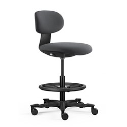 FNX YOYO STOOL Height Adjustable Black Frame Dark Grey Fabric