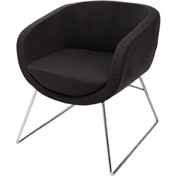 FNX SPLASH CUBE Lounge Chair Seat Charcoal Chrome Sled Base