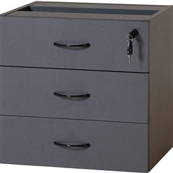 Fixed Desk Return Pedestal 465W x 370D x 454mmH 3 Desk Drawers All Ironstone