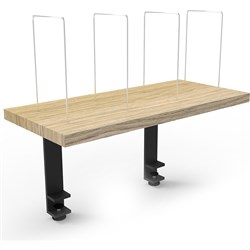 FNX CLAMP MOUNT SHELF & DIVERS 600W x 270D x 475mmH Oak and Black
