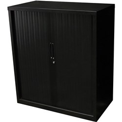 FNX GO TAMBOUR DOOR CUPBOARD No Shelves Included 900W x 473D x 1016mmH Black