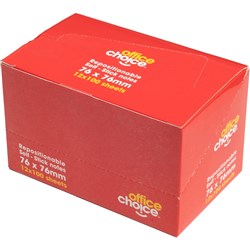 OFFICE CHOICE STICKY NOTES 100 Sheets Yellow 76 x 76mm Pack Of 12