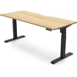 FNX BOOSTL ELECTRIC SIT STAND 1800L x 750D (620 - 1270H mm) Oak Top Black Frame