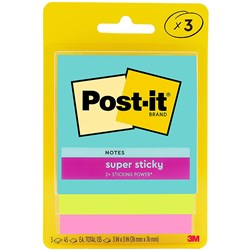 POST-IT NOTES 3321 SSMIA 76x76 Asst Neon Pk/3 Super Sticky