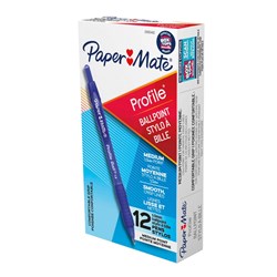 PAPERMATE PROFILE BALLPOINT Retractable Pen 1.0mm Blu Bx12