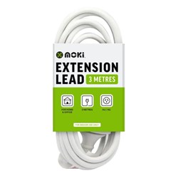 EXTENSION LEAD MOKIE 3M White