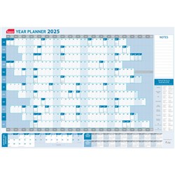 SASCO STANDARD YEAR PLANNER White & Blue  875x610mm 2025 Wall Planner