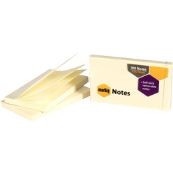 MARBIG NOTES Repositional 75x125mm Yellow Pk12
