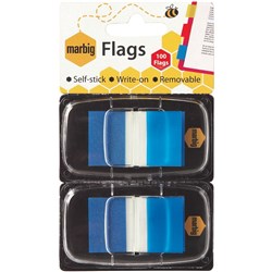 MARBIG FLAGS POP-UP 24x44mm Transparent 100 Flags Blue-R# Reduced to Clear#