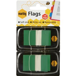 MARBIG FLAGS POP-UP 24x44mm Transparent 100 Flags Green-R# Reduced to Clear#