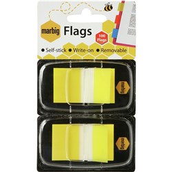 MARBIG FLAGS POP-UP 24x44mm Transparent 100 Flags Yellow-R Reduced to Clear#